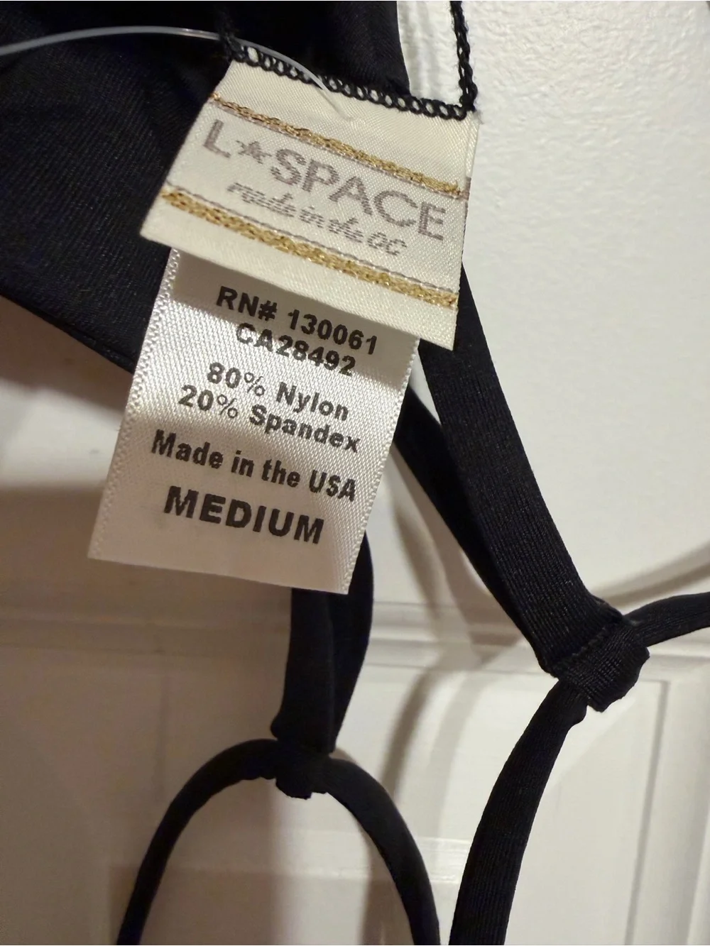 L*Space L61063 Black Cody Top Women's Swimwear Size M new without tags